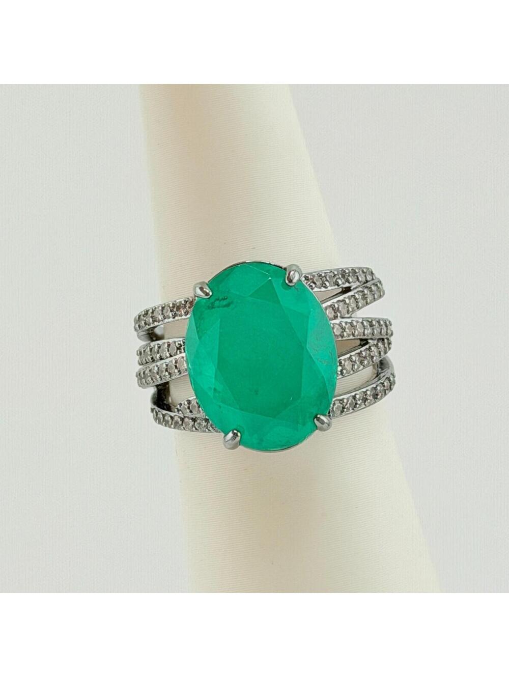 Bomb Party Ring Sz 9 "Dreamweaver’s Delight" Brazilian Emerald +Quartz Hematite